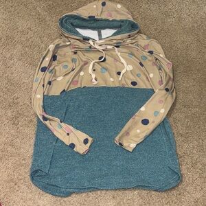 Polka Dot Hooded Pullover Honeyme